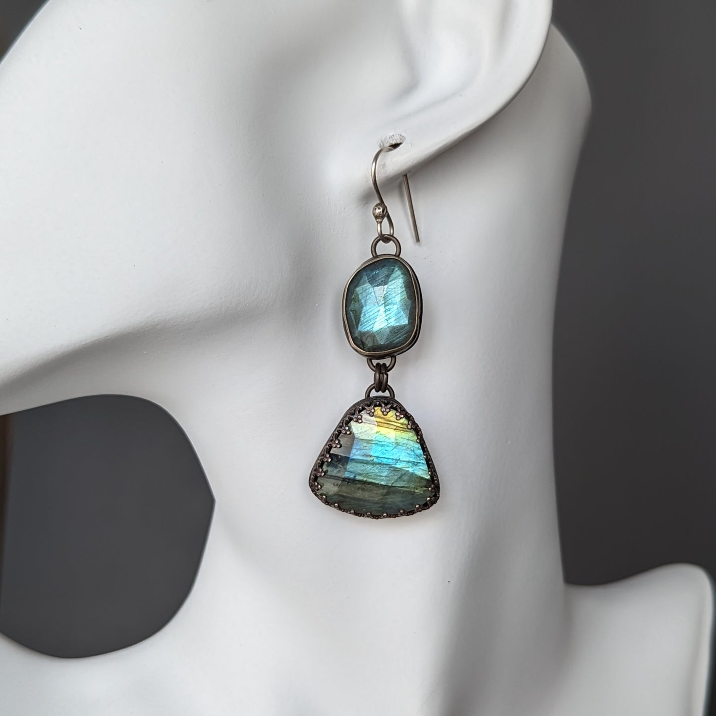 Faceted labradorite earrings