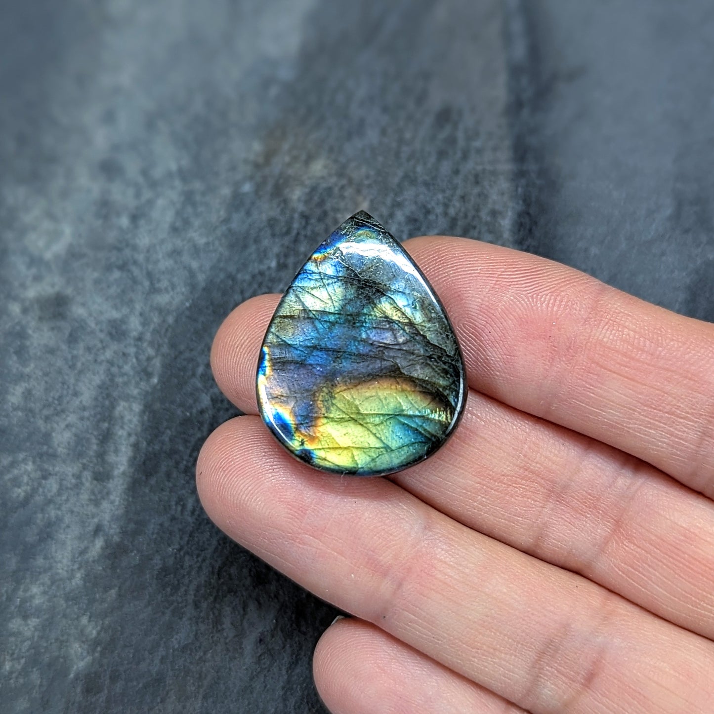 Rainbow Labradorite Cabachon Teardrop 41 Carats
