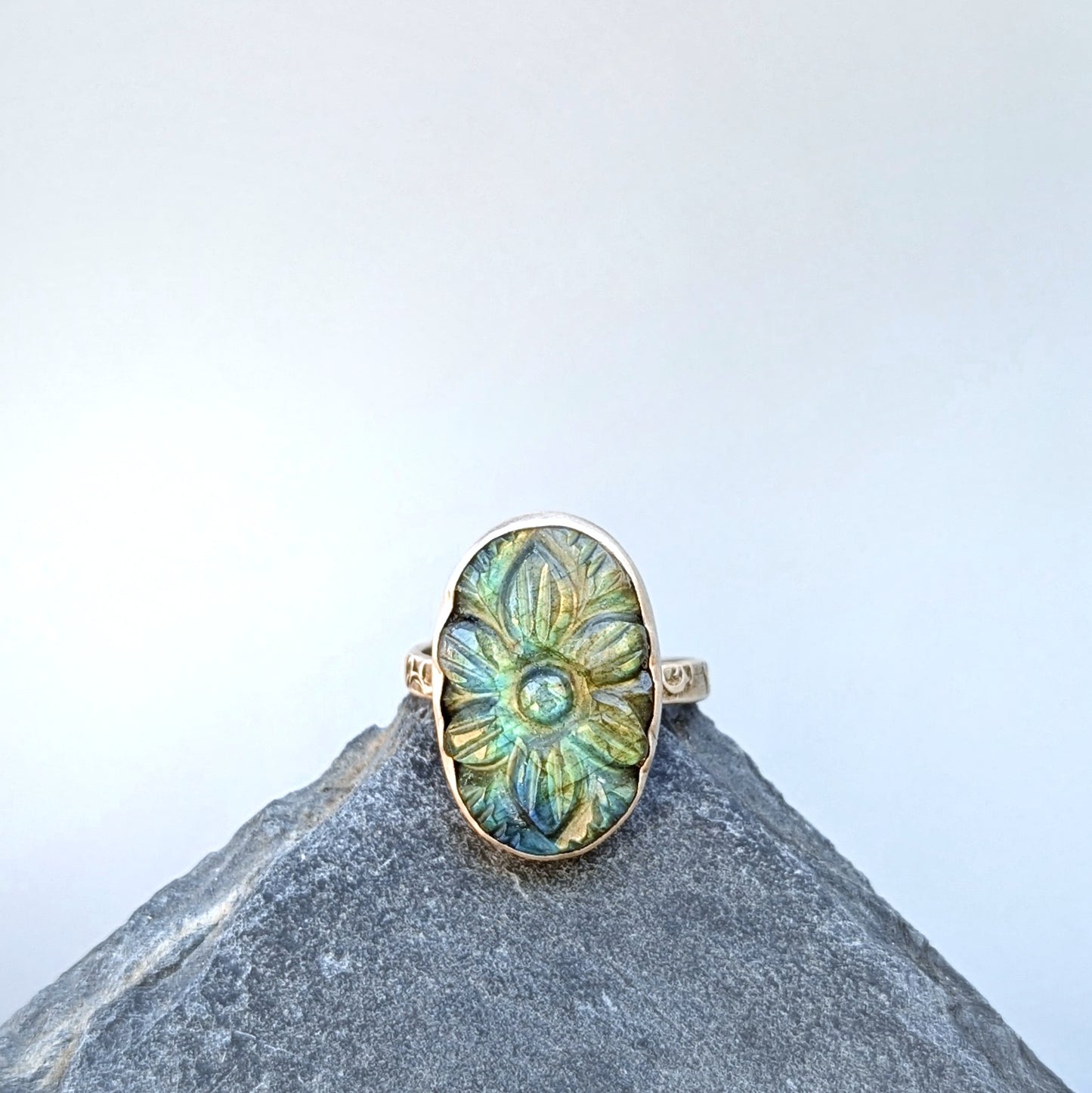 Petite Aurora Bloom Ring 3, adjustable sterling band