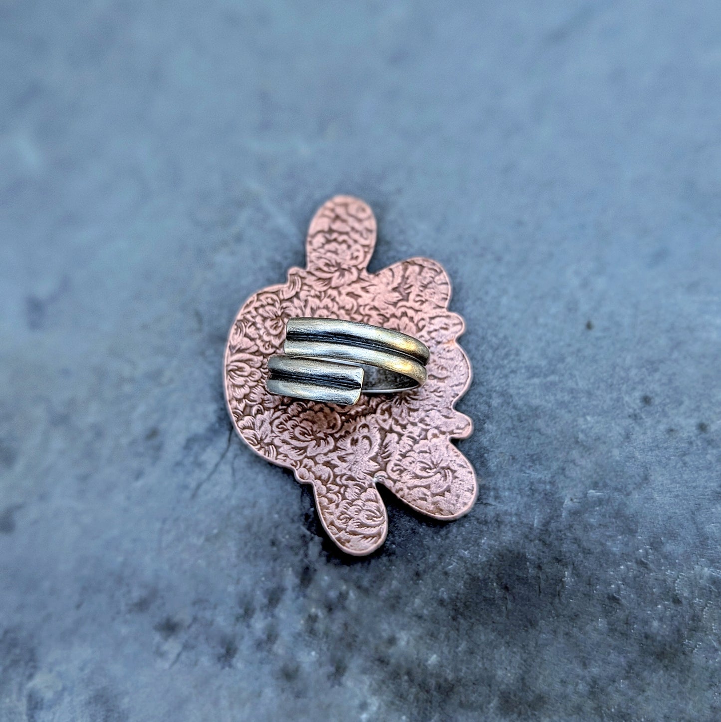 Solaris Ring; Labradorite and Kyanite Mixed Metal Statement Ring