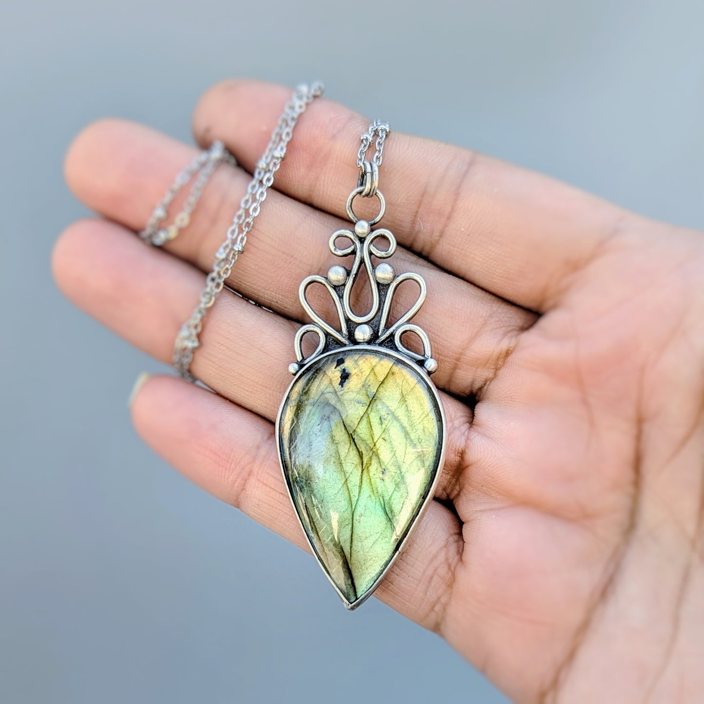 Flourish Labradorite Statement Necklace