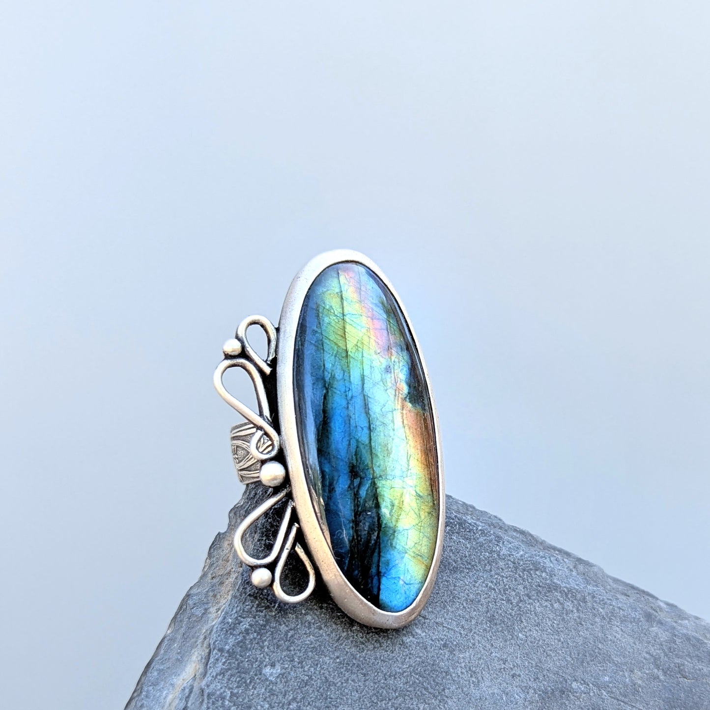 Flourish Labradorite Statement Ring
