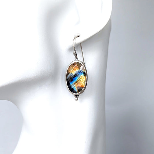 Labradorite Statement Earrings, #01