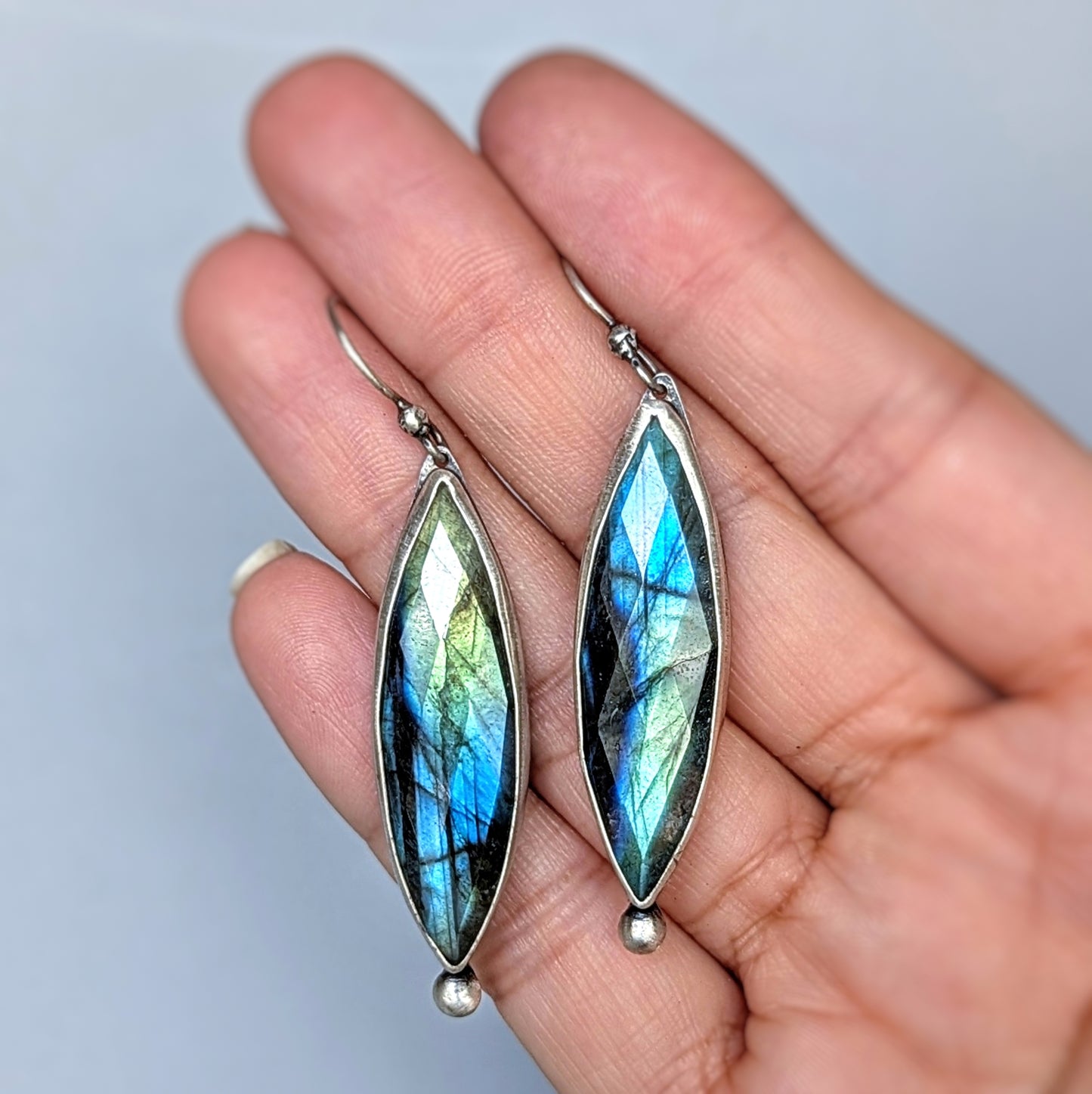 Labradorite Statement Earrings, #05