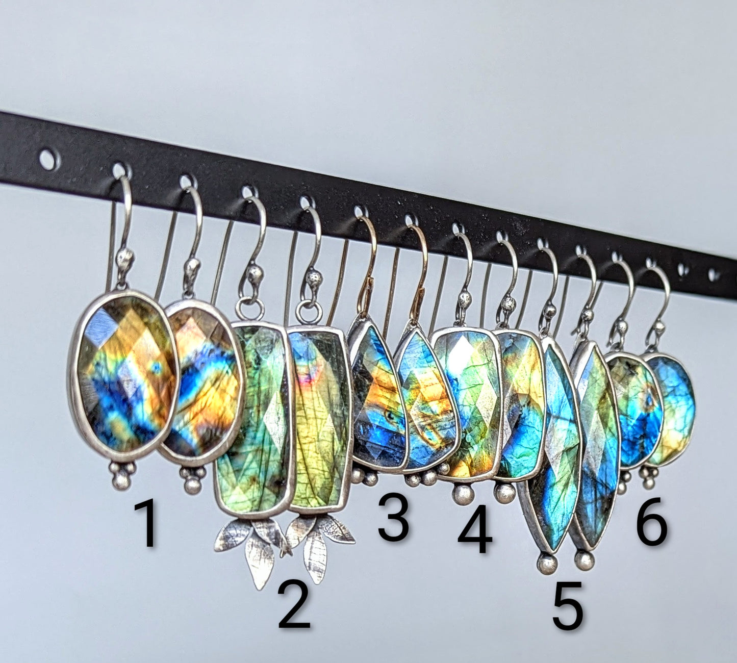 Labradorite Statement Earrings, #03