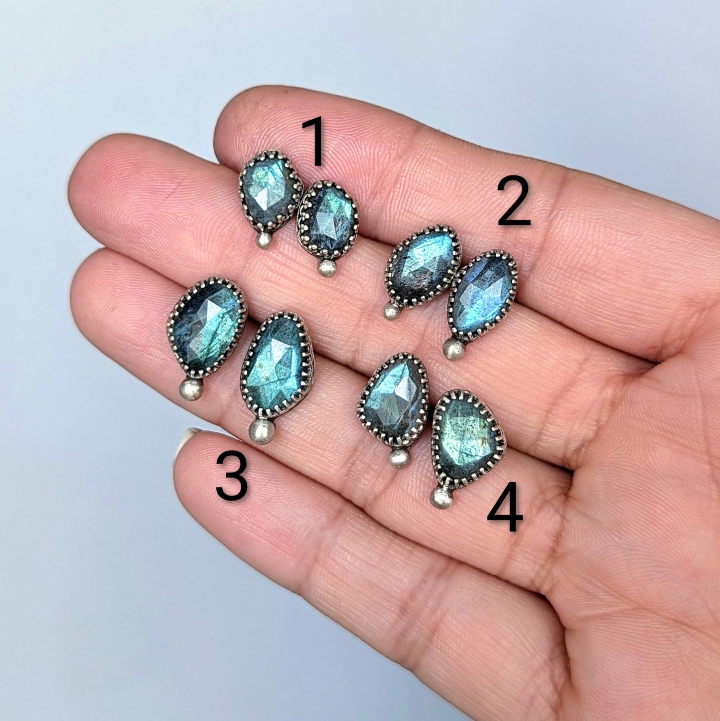 Sterling Silver Labradorite Post Earrings