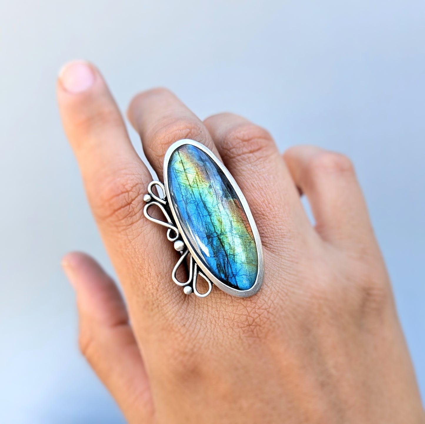 Flourish Labradorite Statement Ring