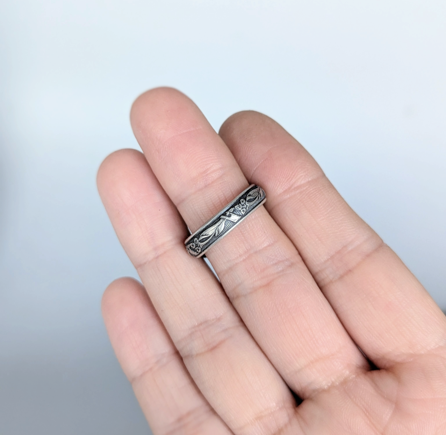 Florae Metallum: Cast Solid Sterling Silver Succulent Statement Ring #2, size 8.25