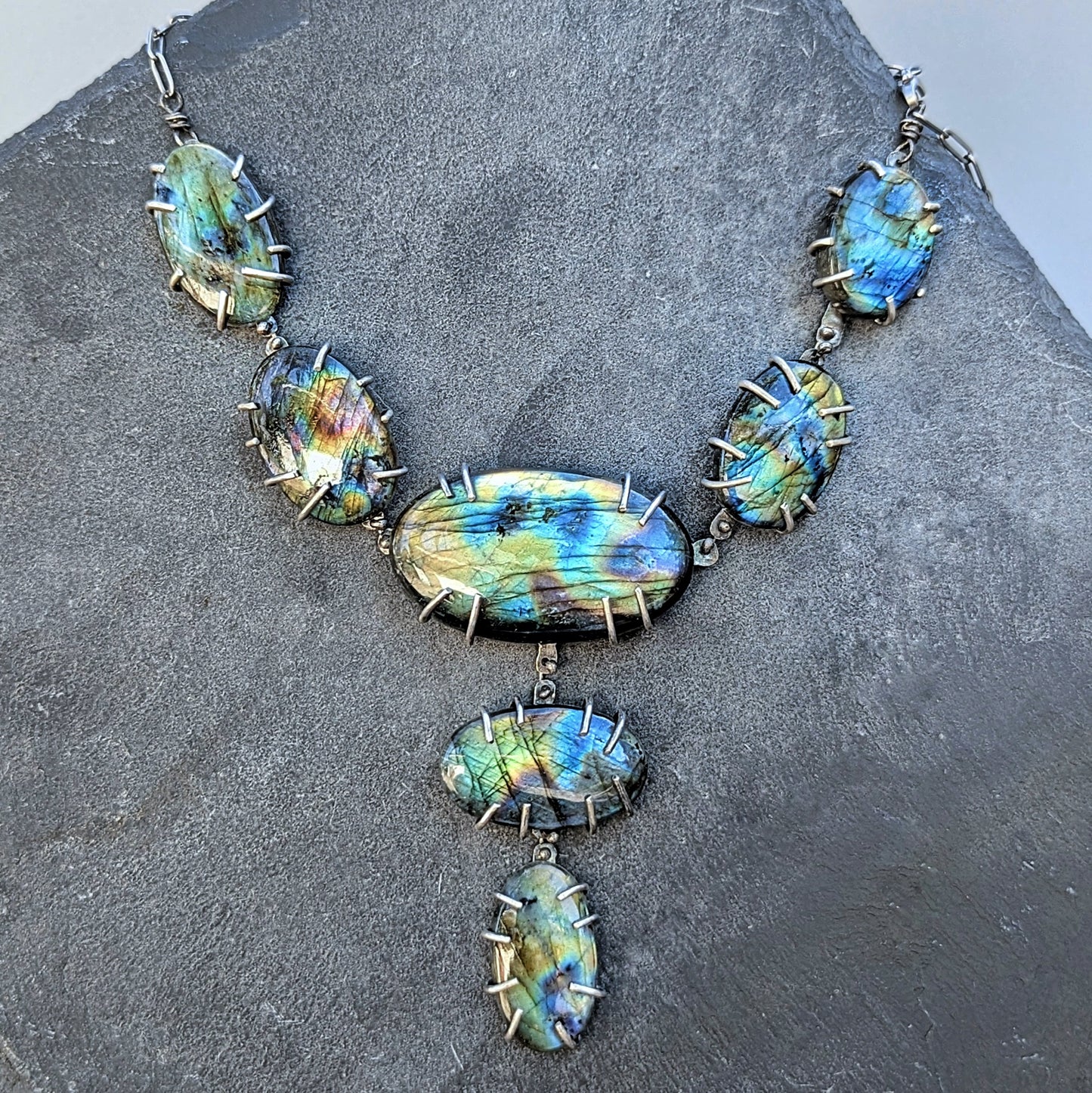 Labradorite Promg Set Statement Necklace