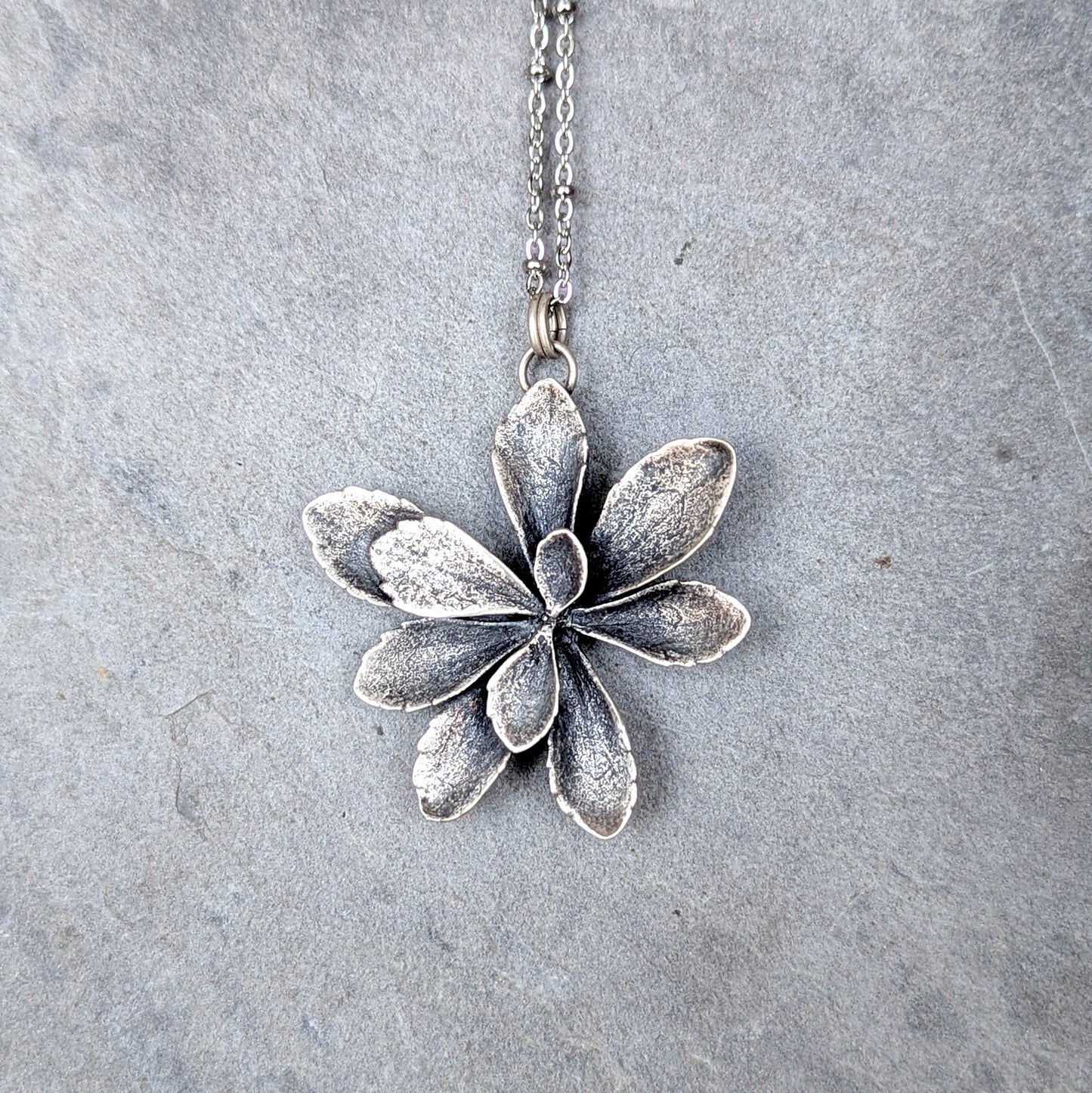 Florae Metallum: Cast Solid Sterling Silver Succulent Statement Necklace