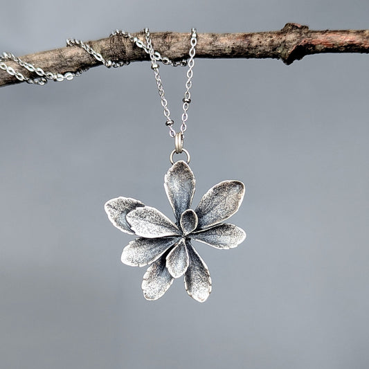 Florae Metallum: Cast Solid Sterling Silver Succulent Statement Necklace