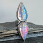 Rainbow Labradorite Statement Ring- Sterling Silver & Copper Art Nouveau Adjustable Ring