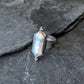 Rainbow Moonstone Statement Ring- Sterling Silver Floral Art Nouveau Ring, Size 7