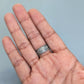 Rainbow Moonstone Statement Ring- Sterling Silver Floral Art Nouveau Ring, Size 7