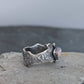 Ethiopian Opal Statement Ring- Sculptural Sterling Silver Live Edge Band, One of a Kind, size 9.25