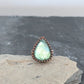 Green Labradorite Teardrop Ring- Hammered Sterling Silver Band, Adjustable