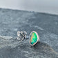 Rainbow Aurora Opal and Cast Succulent Open Ring- Sterling Silver Botanical Jewelry, Adjustable size 7.5–8.5