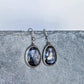 Dark Gray Sapphire Dangle Earrings- Faceted Sapphire, Sterling Silver and Copper Art Nouveau Jewelry