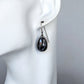 Dark Gray Sapphire Dangle Earrings- Faceted Sapphire, Sterling Silver and Copper Art Nouveau Jewelry