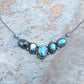 Faceted aqua labradorite collar statement necklace