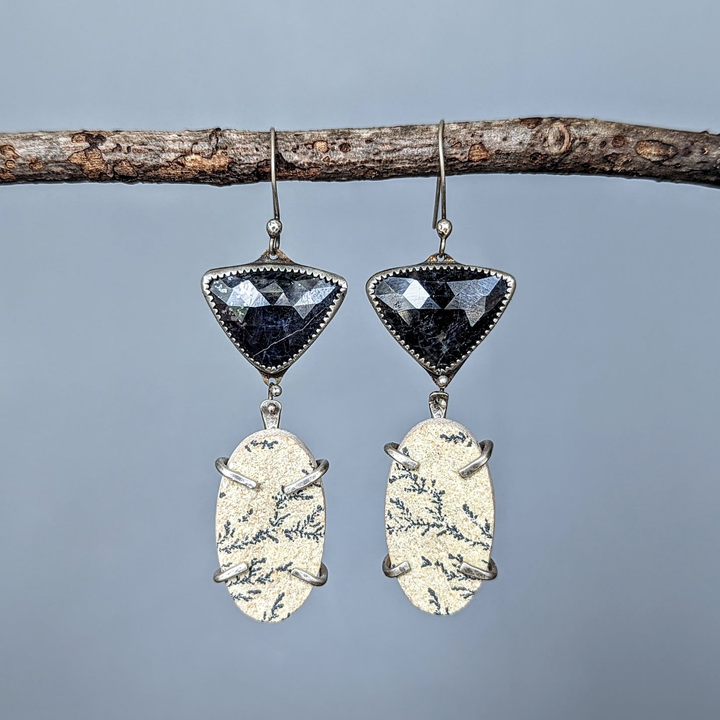 Artisan gemstone statement earrings