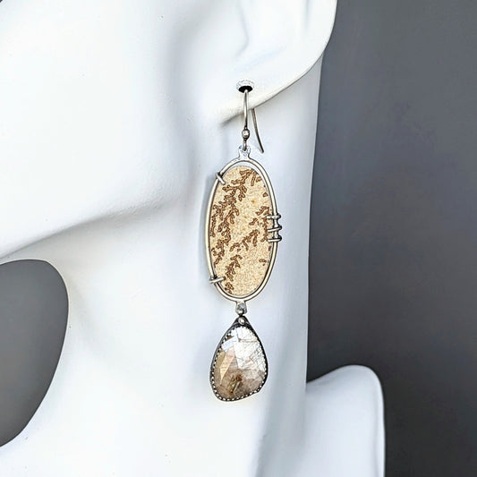 Artisan gemstone statement earrings