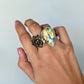 Labradorite and Bronze Succulent Statement Ring