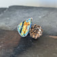 Labradorite and Bronze Succulent Statement Ring