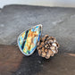 Labradorite and Bronze Succulent Statement Ring