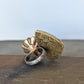 Labradorite and Bronze Succulent Statement Ring