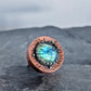 Faceted Labradorite Hollow Form Ring- Sterling Silver & Copper Statement Ring