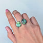 Rare Green Labradorite & Peruvian Opal Open Band Ring