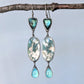 Horse Canyon Agate, Labradorite and Aqua Chalcedony Statement Earrings