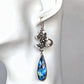 Faceted Blue Labradorite and Sterling Silver Succulent Statement Earrings