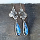 Faceted Blue Labradorite and Sterling Silver Succulent Statement Earrings