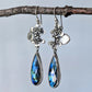 Faceted Blue Labradorite and Sterling Silver Succulent Statement Earrings