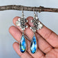 Faceted Blue Labradorite and Sterling Silver Succulent Statement Earrings