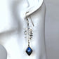 Hand-Sawn Sterling Silver Fern and Blue Labradorite Earrings