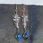 Hand-Sawn Sterling Silver Fern and Blue Labradorite Earrings