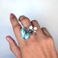 Labradorite and Solid Cast Sterling Silver Succulent Artisan Statement Ring