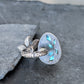 Labradorite and Solid Cast Sterling Silver Succulent Artisan Statement Ring