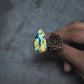 Labradorite and Bronze Succulent Statement Ring