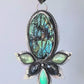 Verdant Reverie: Carved Labradorite, Kyanite, and Chrysoprase Botanical Statement Necklace in Sterling Silver