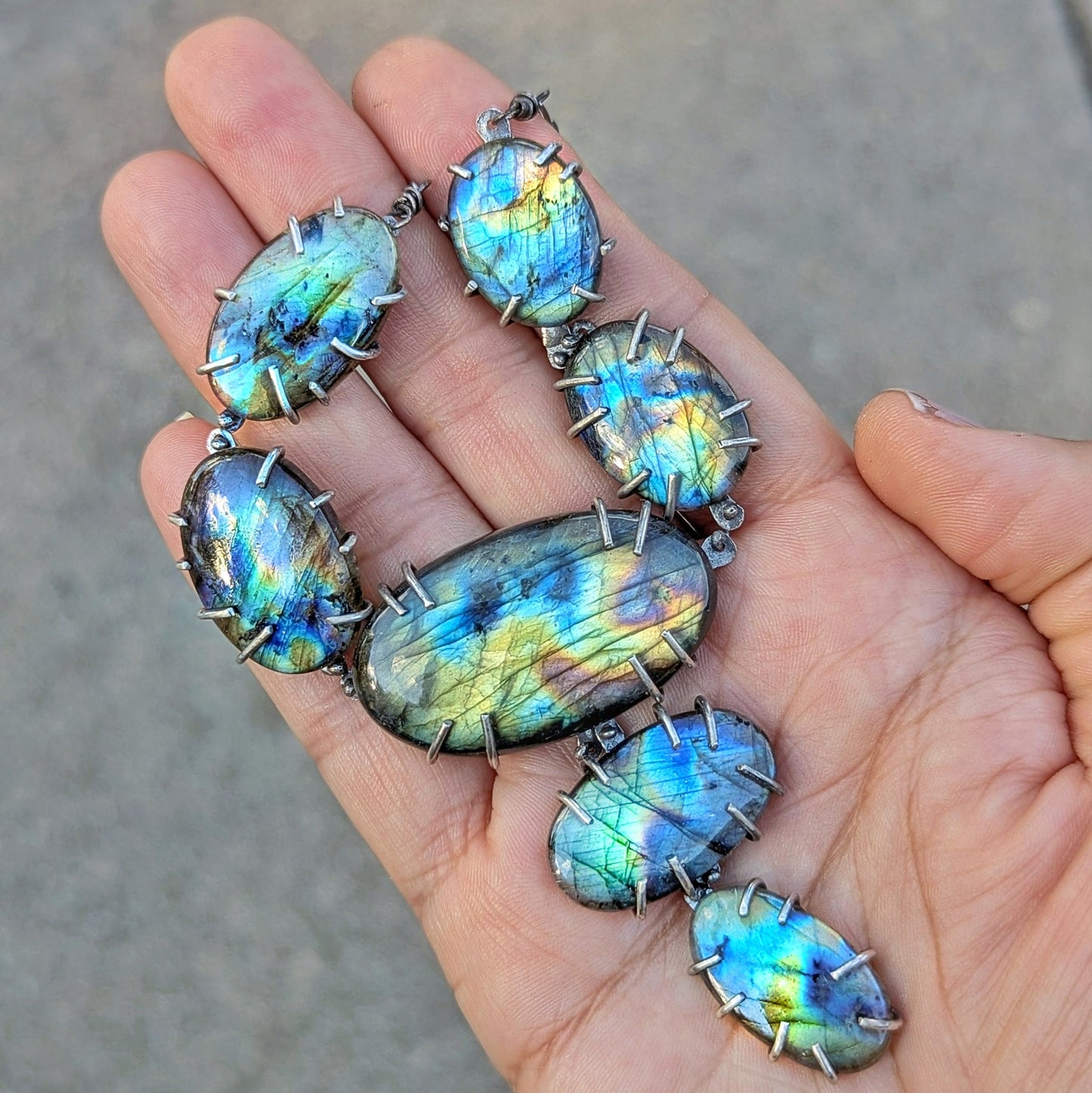 Labradorite Promg Set Statement Necklace