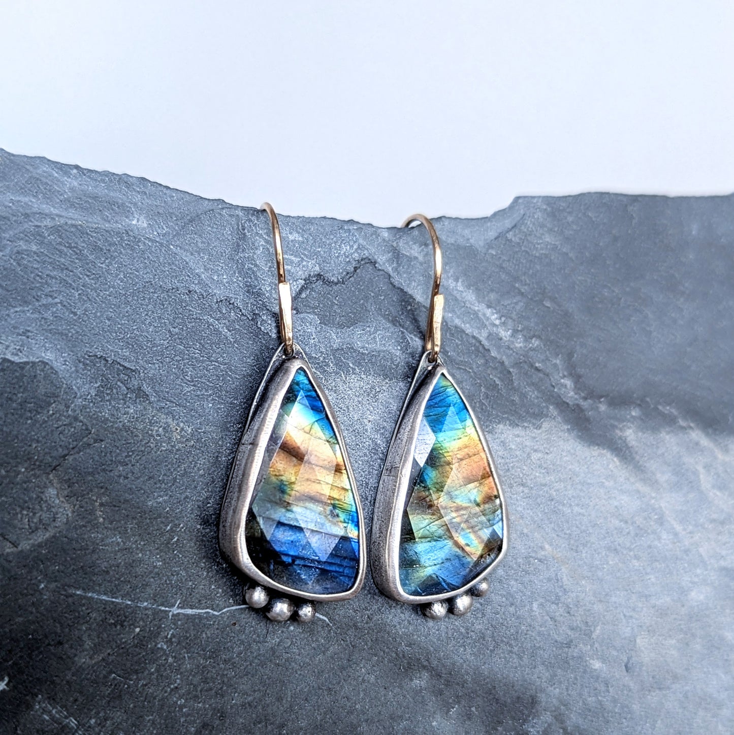 Labradorite Statement Earrings, #03