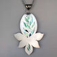 Verdant Reverie: Carved Labradorite, Kyanite, and Chrysoprase Botanical Statement Necklace in Sterling Silver