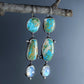 Bijoux Ensemble: One of a Kind Royston Turquoise and Blue Moonstone Artisan Cascade Earrings