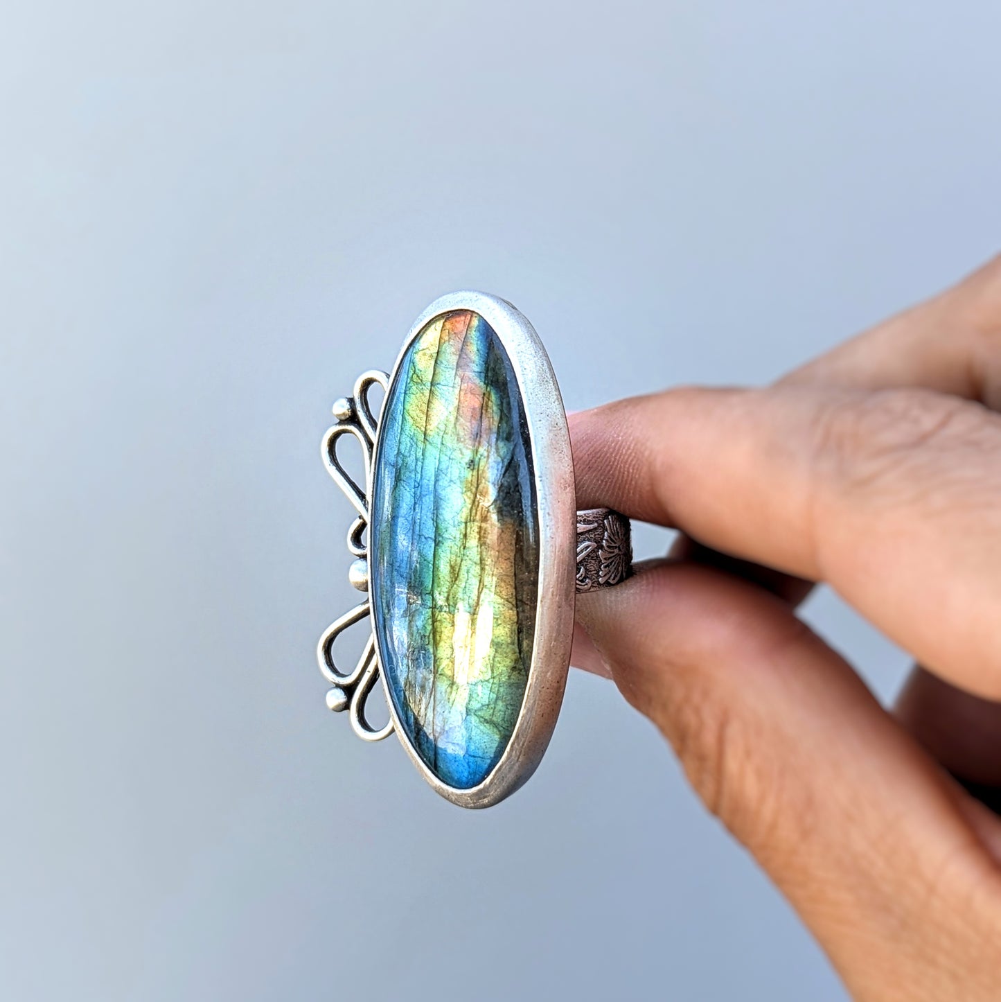 Flourish Labradorite Statement Ring