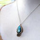 Labradorite and Sterling Silver Succulent Necklace- Botanical Pendant