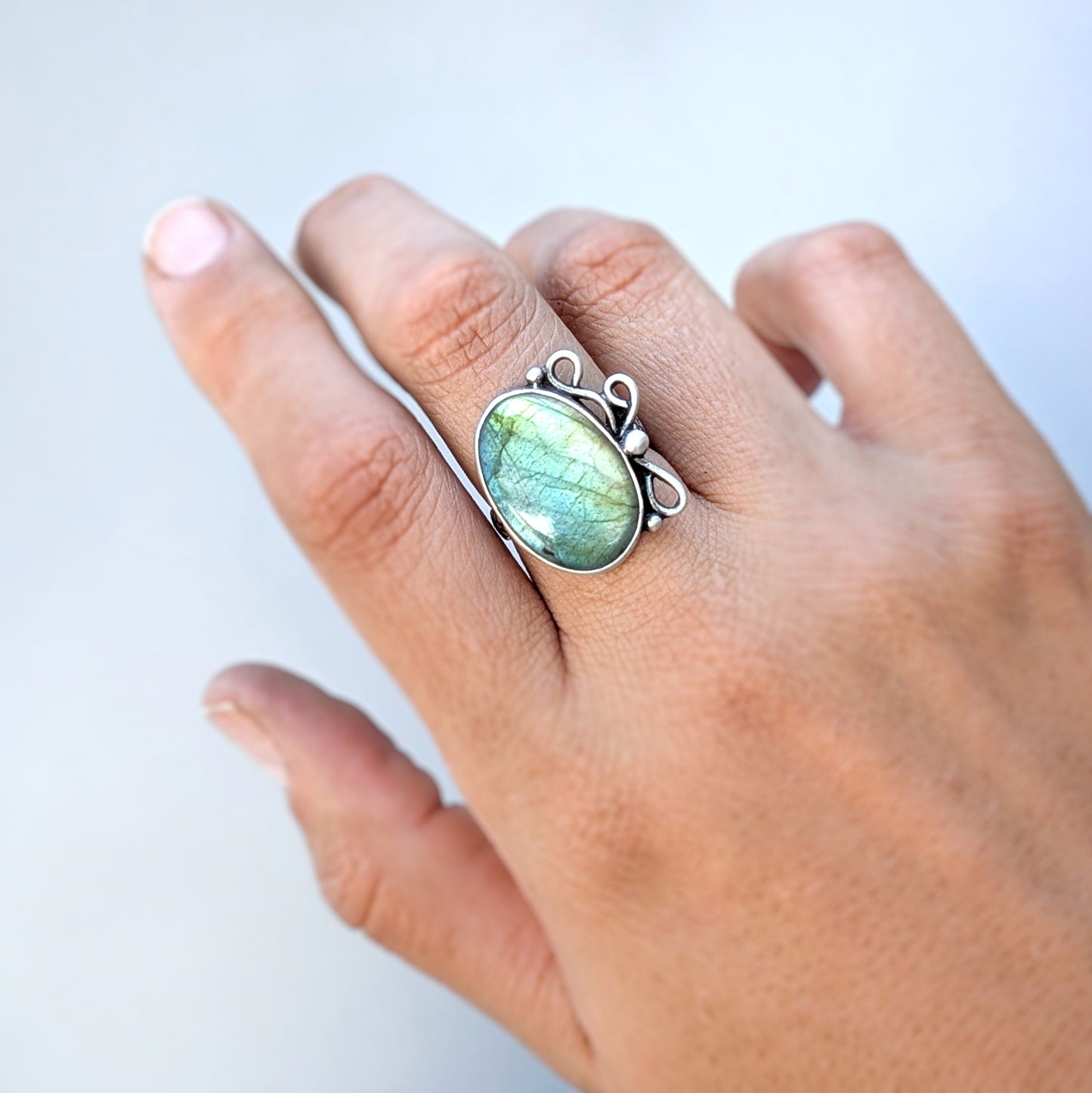 Flourish Labradorite Statement Ring 2